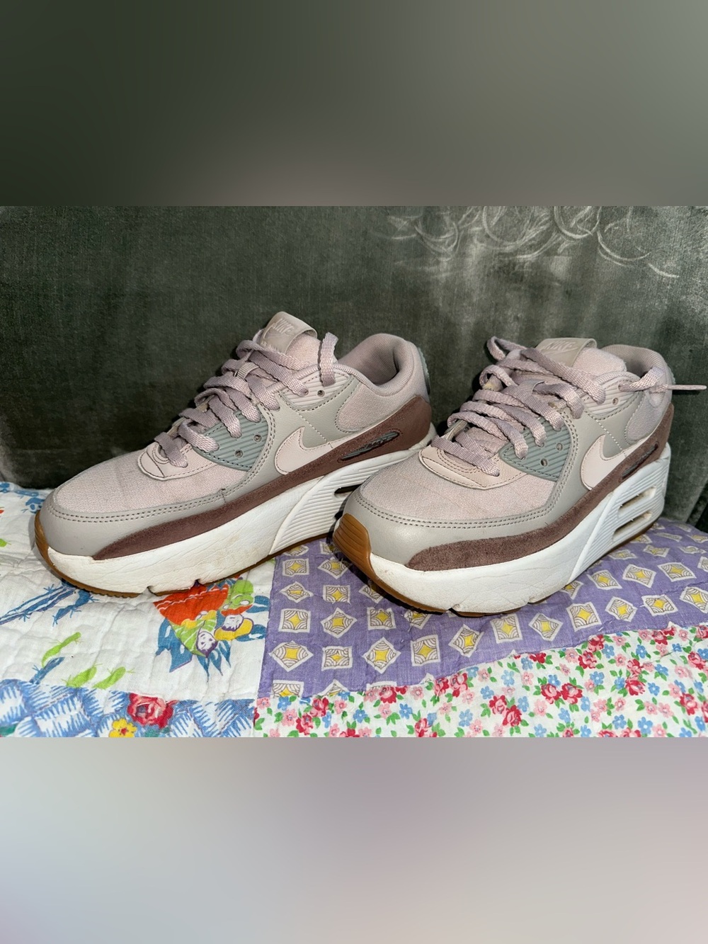 Nike Air Women’s Dusty Pink and Brown Platform Sneakers